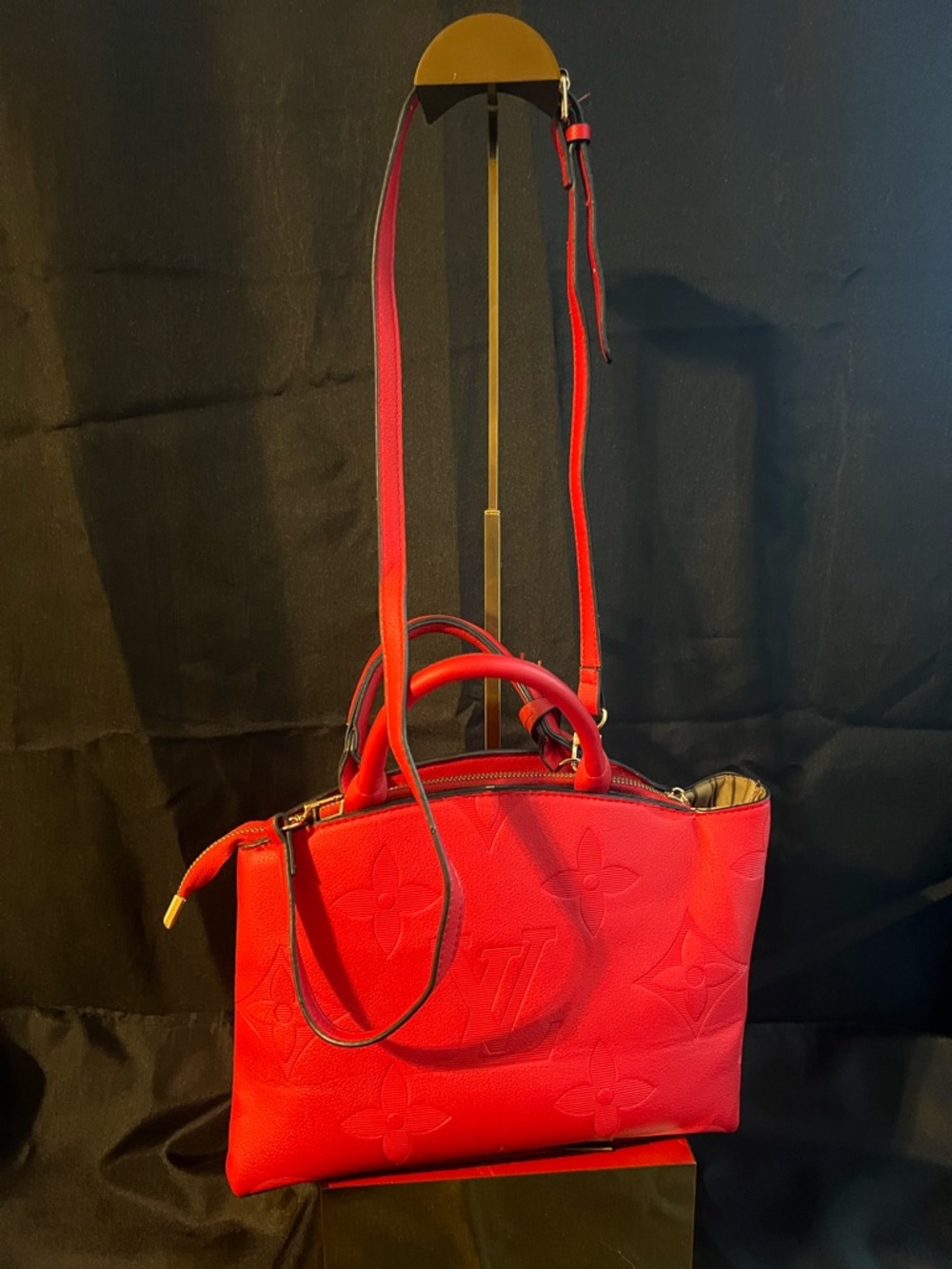 Louis Vuitton Red Monogram Empreinte Alma BB Satchel - Picture 11 of 12